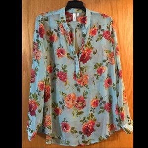 Sheer flowered blouse